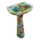 Mexican Talavera Pedestal Sink Colibri Rojo